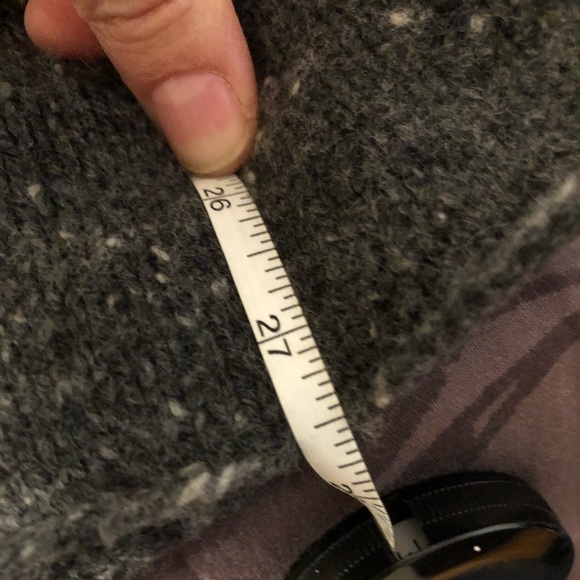 Joie poncho wool gray burgundy white. Worn twice. M/L fits 8-12. - Picture 7 of 7